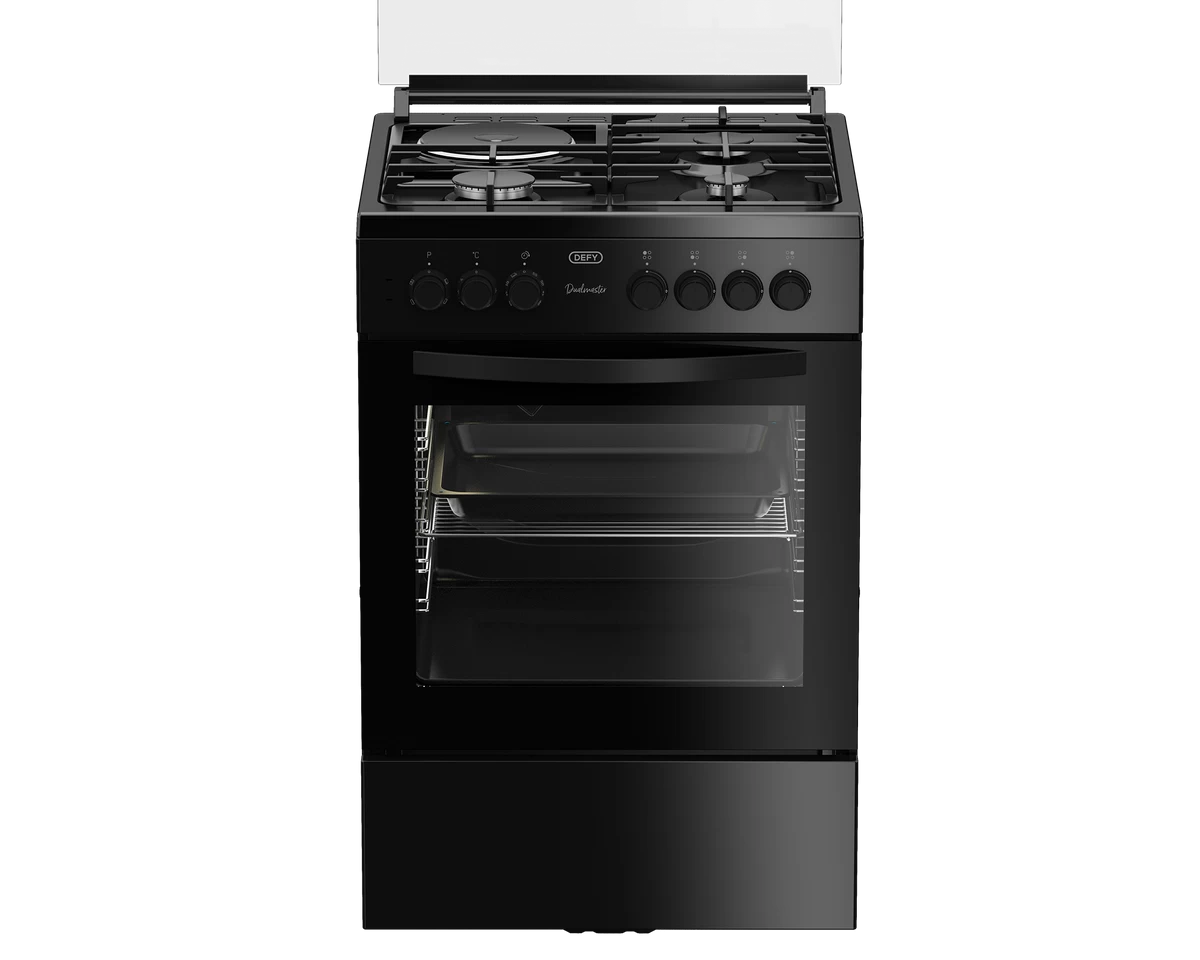 Defy 60cm Gas Electric Stove with Thermofan+ Black DGS679